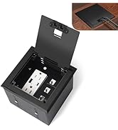 KYHSHJ Recessed Flat Hidden Socket Kit with 2 * 15A Receptacle,4.8A 1 USB-A Ports &1 USB-C Port+3...