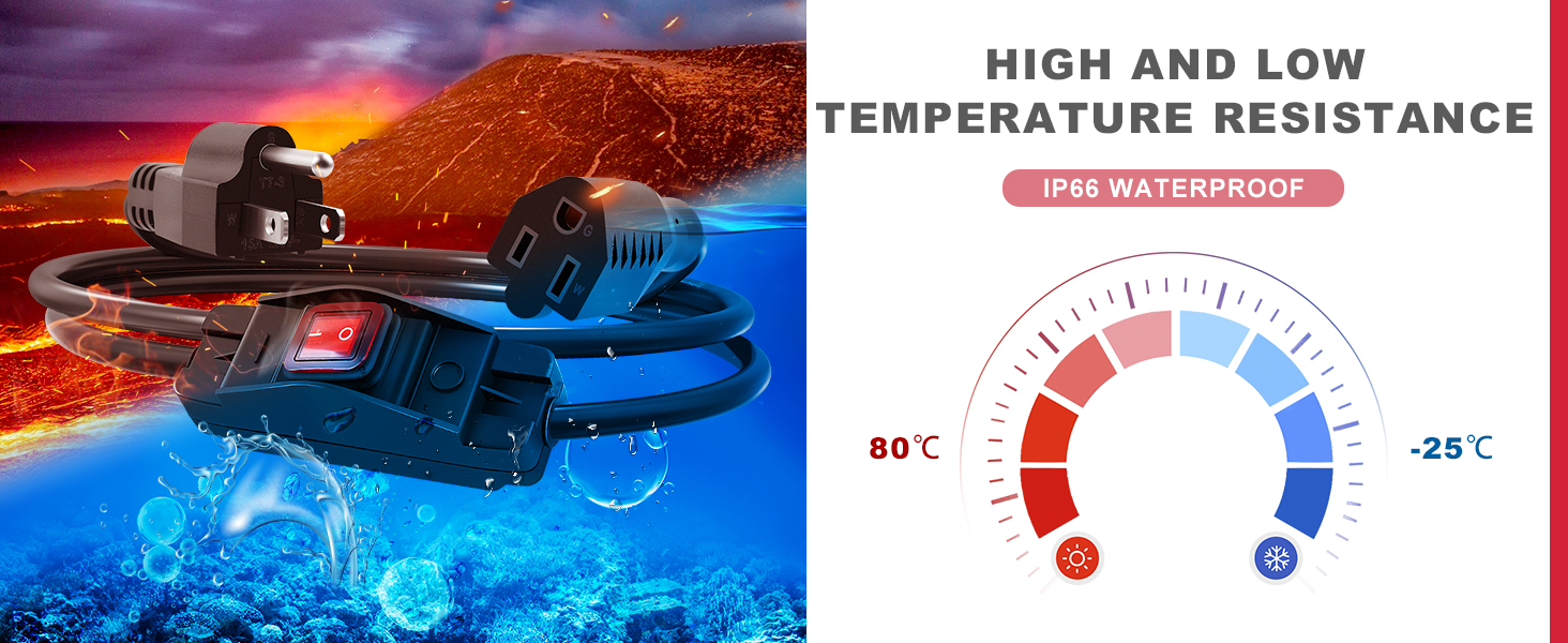 Waterproof Extension Cord with Switch