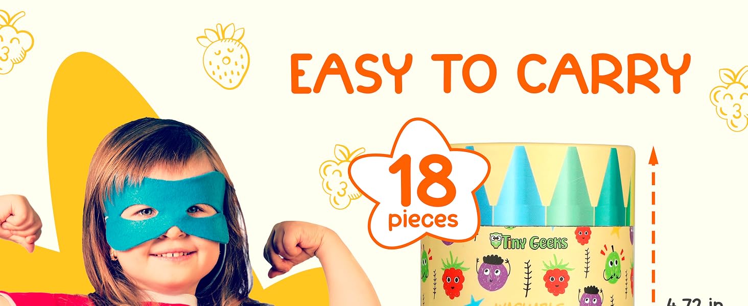 TinyGeeks Toddler Crayons Set of 18