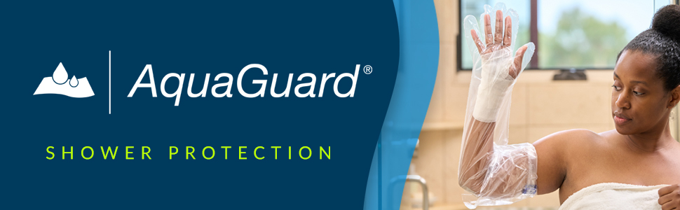 AquaGuard shower protection glove on woman's arm