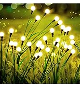 luckystyle Solar Garden Lights 4 Pack,2 Lighting Modes Waterproof Firefly Lights with Artificial ...