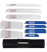 WORKPRO 32-Piece Reciprocating Saw Blade Set - Metal/Woodcutting Saw Blades, Pruner Saw Blades wi...