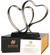 ysnn Anniversary Wedding Gifts for Couple Her Iron Heart Sculpture Religion Decor 1st to 60th Val...