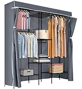 PayLessHere Garment Rack Metal Clothes Rack Adjustable Portable Closet Shelves Wire Clothing Rack...