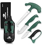 Mossy Oak Field Dressing Kit, 4 Pcs Hunting Knife Set with Portable Sheath, Gut-Hook Skinner, Cap...
