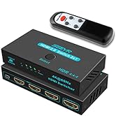 HDMI Switch SGEYR 4K@60Hz HDMI 2.0 Splitter 3 in 1 Out HDMI Selector Box Metal HDMI Switcher with...