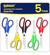 Scissors Set of 5-Pack, 8" Scissors All Purpose Comfort-Grip Handles Sharp Scissors for Office Ho...