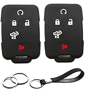 INFIPAR 2pcs Compatible with Chevy Chevrolet Silverado GMC Sierra 1500 2500 3500 Smart 5 Buttons ...