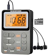 Paeiope Portable Radio AM FM, Rechargeable Pocket Radio with Best Reception Digital Tuning, MP3, ...