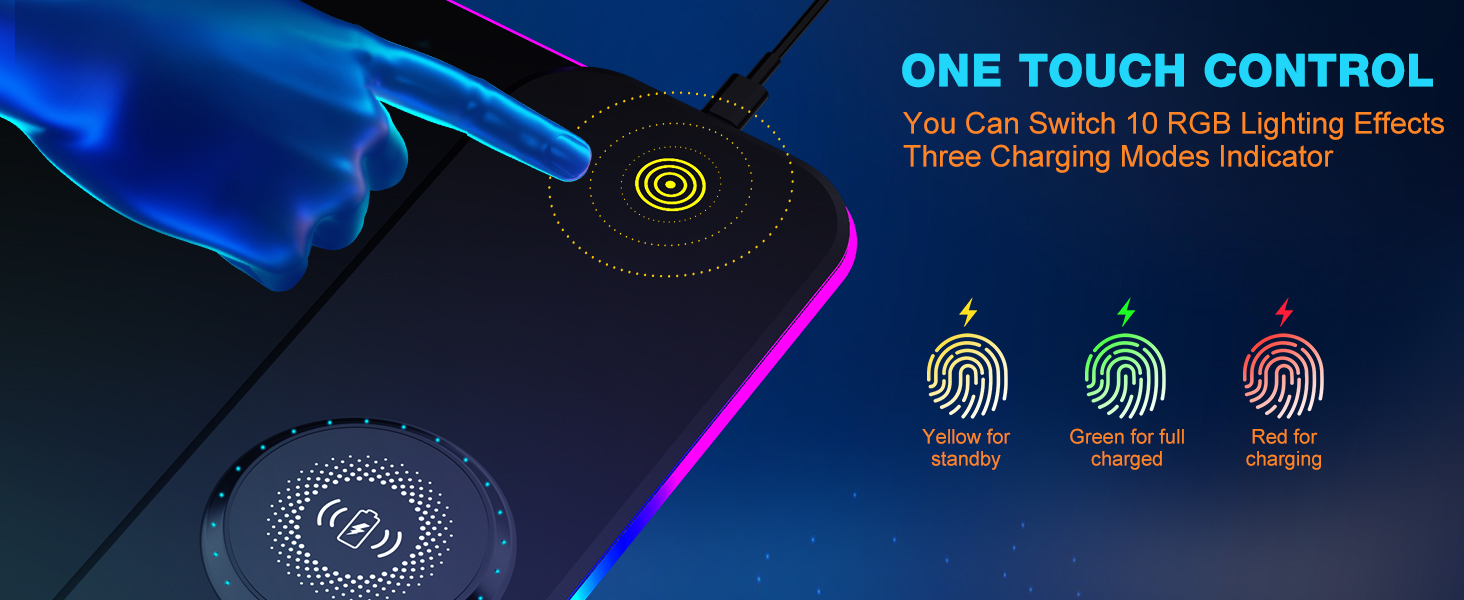 TARKARI Magnetic Wireless Charging RGB Mouse Pad