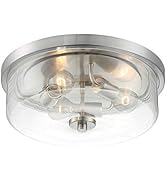Nuvo 60/7169 Sommerset 3-Light Flush Mount Fixture with Clear Glass - Brushed Nickel Finish