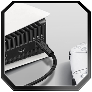 Console power connection shown as a ps4 power cord replacement for stable gameplay power.