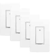 Smart Light Switch, 2.4GHz Wi-Fi Light Switch Compatible with Alexa and Google Home, Schedule, Ti...