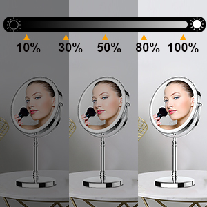 Color Dimmable Lights of makeup mirror