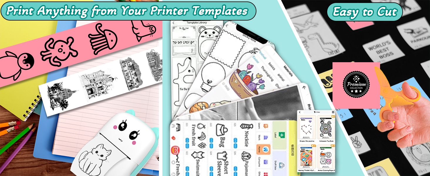 10 Rolls Sticker Paper, Self-Adhesive Thermal HD Photo Paper, Mini Pocket Printer Sticker Paper