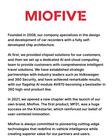 Miofive Dashacam