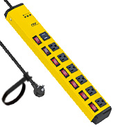 Heavy duty metal power strip surge protector individual switches, 6ft 15A