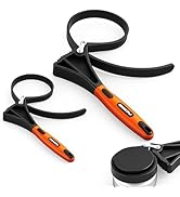 2-Piece Strap Wrench Set, Adjustable Rubber Oil Filter Wrench Max Diameter 4