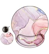 AIMSA Ergonomic Mouse Pad with Wrist Rest Support Gel Memory, Non-Slip PU Base Wrist Rest Pad for...