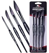 W.A. Portman Dagger Paint Brush Set of 4 - Dagger Brush for Watercolor Painting - Professional Wa...