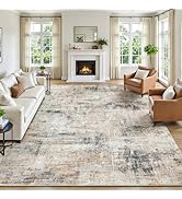 Lofus 8x10 Area Rug for Living Room, Gold Abstract Large Rugs with Non-Slip Backing, Neutral Mode...