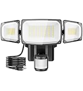 Olafus 80W Motion Sensor Outdoor Light Plug in, Motion Flood Light Dusk to Dawn, 8000LM LED Secur...