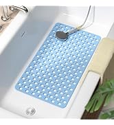 HITSLAM Bathtub Mat Non Slip, 28 x 15 Inch Long Bath Mat for Tub, Efficient Drainage Bathroom Sho...
