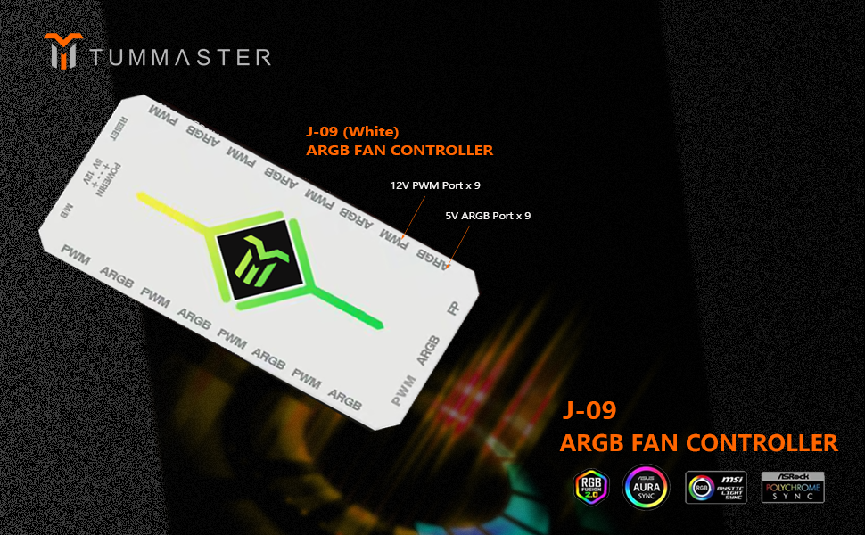 J-09(White)ARGB Fan Controller