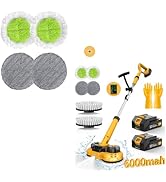 qimedo 6000mAh Battery Electric Mop M1 with 10 Replacement Pads and Bush Head, 800RPM Cordless El...