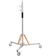 K&amp;F CONCEPT Heavy Duty Light Stand with 360° Swivel Casters &amp; Step-On Brakes, 10ft/305cm Adjustab...