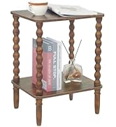 Fultyle Side Table, Small End Table with Storage Shelf, 2-Tier Small Coffee Tables Living Room fo...
