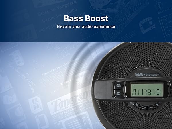 Connect Bluetooth headphones, earbuds, or external speakers to Emerson EPCD-2000 Portable CD Player