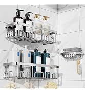 Veken Shower Caddy 3-Pack, Advanced Rustproof Design, No Drilling Adhesive Shelves, Rack with Soa...