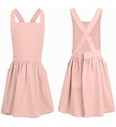 XLSXEXCL Kids Pinafore Apron, Cross Back Apron, Japanese Style Bib Aprons Home Clothes