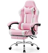 Sweetcrispy Gaming Desk Chair - Ergonomic Video Task with Footrest and Comfy Lumbar Support, PU L...