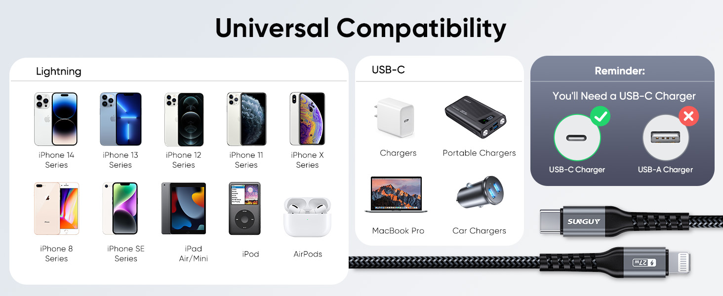 lightning cable to usb c