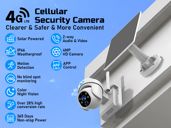 4g lte cellular security camera