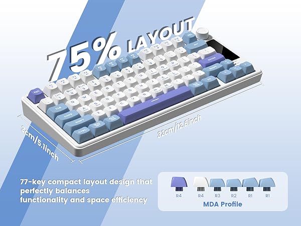 womier wireless mechanical keyboard 75% Keyboard Layout