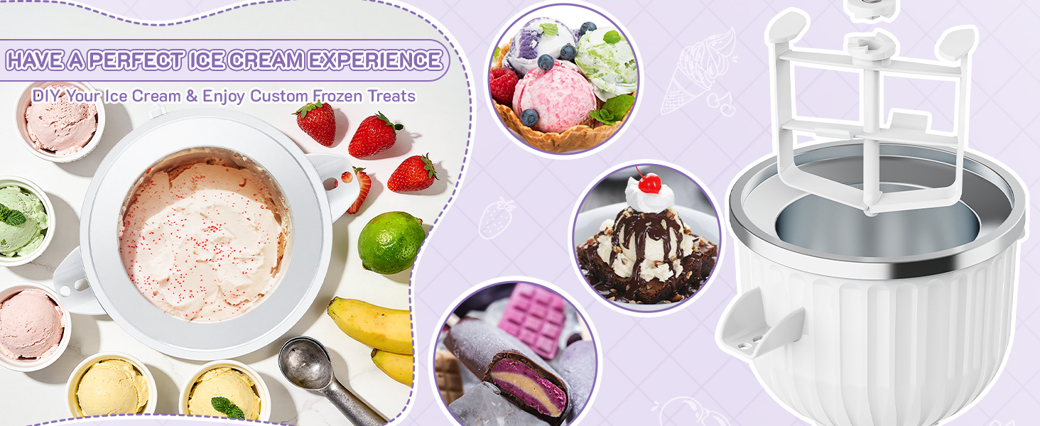 Ice Cream Maker Attachment for KitchenAid Stand Mixer