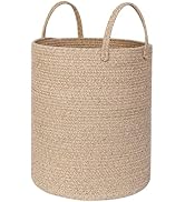 MEGASKET Large Woven Laundry Basket, 15"x18" Tall Blanket Storage for Living Room, Cute Nursery K...