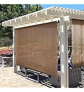 Artpuch Outdoor Roller Shade 8'(W) x6'(L) Exterior Roll Up Shade Window Blinds, Privacy Patio Sun...