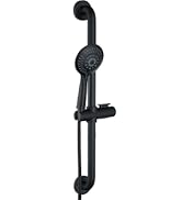 BRIGHT SHOWERS Stainless Steel Slide Bar Grab Rail Set Ada Compliant, 5-Spray Handshower with Sli...