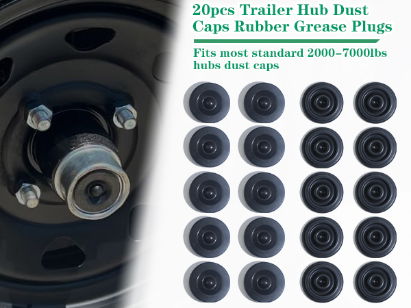 20pcs rubber hub dust caps rubber grease plugs