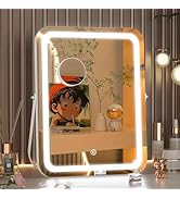Hasipu Vanity Mirror with Lights, 12" x 14" LED Makeup Mirror, 3 Modes Light, Smart Touch Control...