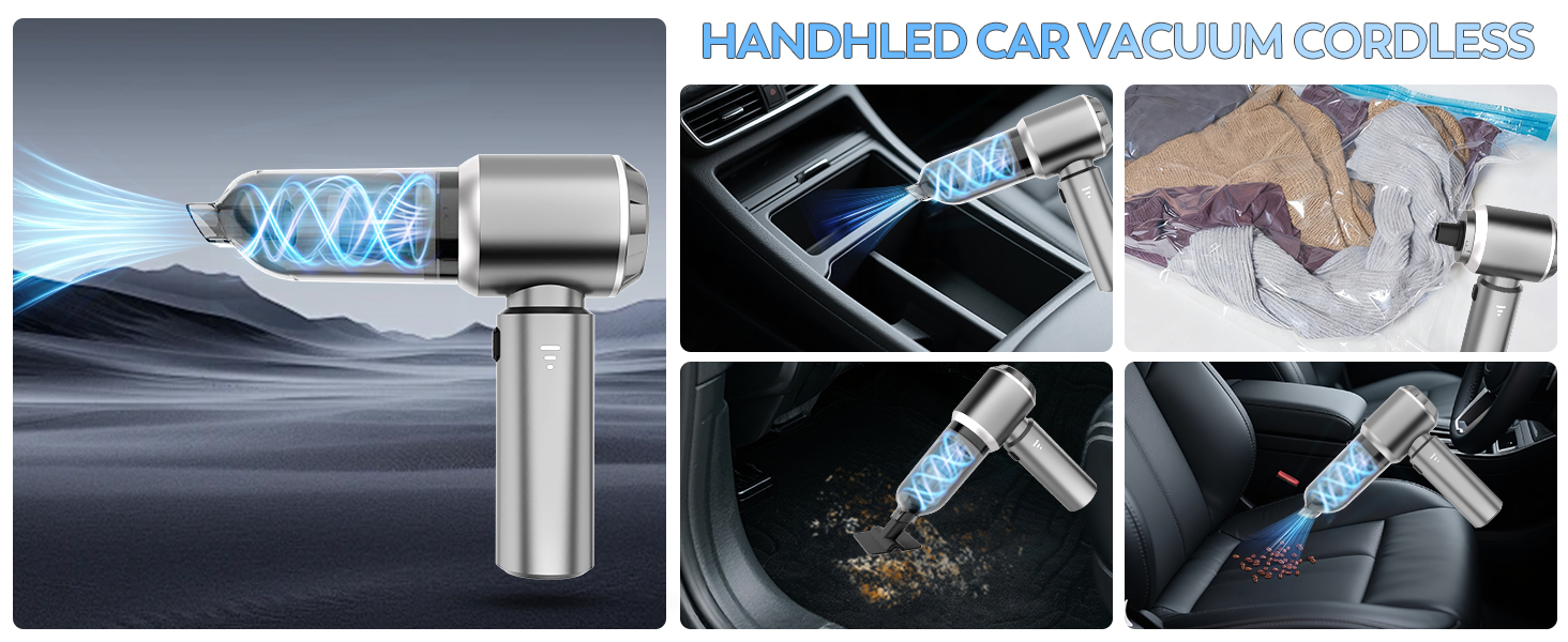 KedeeSparkle Mini Car Vacuum Cleaner, 4 in 1 Cordless Vacuum Cleaner