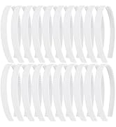 20 Pack 1.5CM Thin Hard White Plastic Headbands Skinny Plain Blank Hairband with Comb Grip Teeth ...