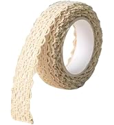Beige 2 Yards Self-Adhesive Lace Washi Tape – Cotton Fabric Ribbon Trim, Decorative Sticky Tape f...