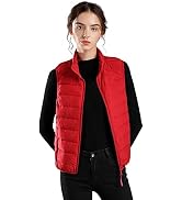 ELFJOY Winter Puffer Vest Women Lightweight Sleeveless Down Vest Stand Collar Womens Vests Outerw...
