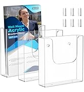 KTRIO Acrylic Brochure Holder Wall Mount 6x9 inches, Clear Wall Pamphlet Display Stand, Plastic H...