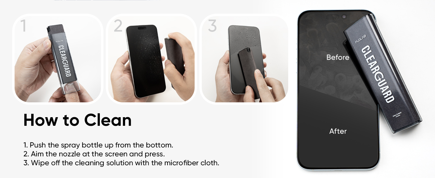 FLOLAB Clear Guard screen cleaner 20 ml Grey